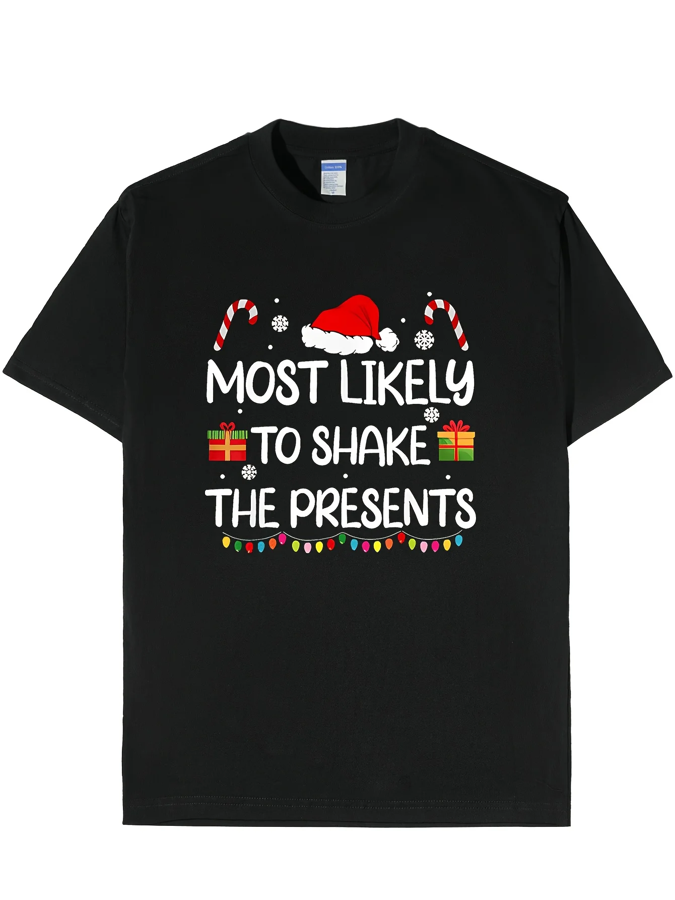 

Fun "Christmas Most Likely Nap" Family Package T-Shirt - Soft Cotton, Neutral Holiday Gift, Size S-XXXL, Black with Festive =