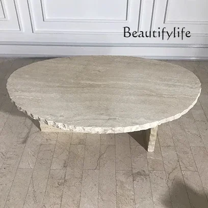 Y Creative Natural Marble Coffee Table Personalized Design Living Room Cave Stone Coffee Table Wabi **** Irregular Retro Tea Tab