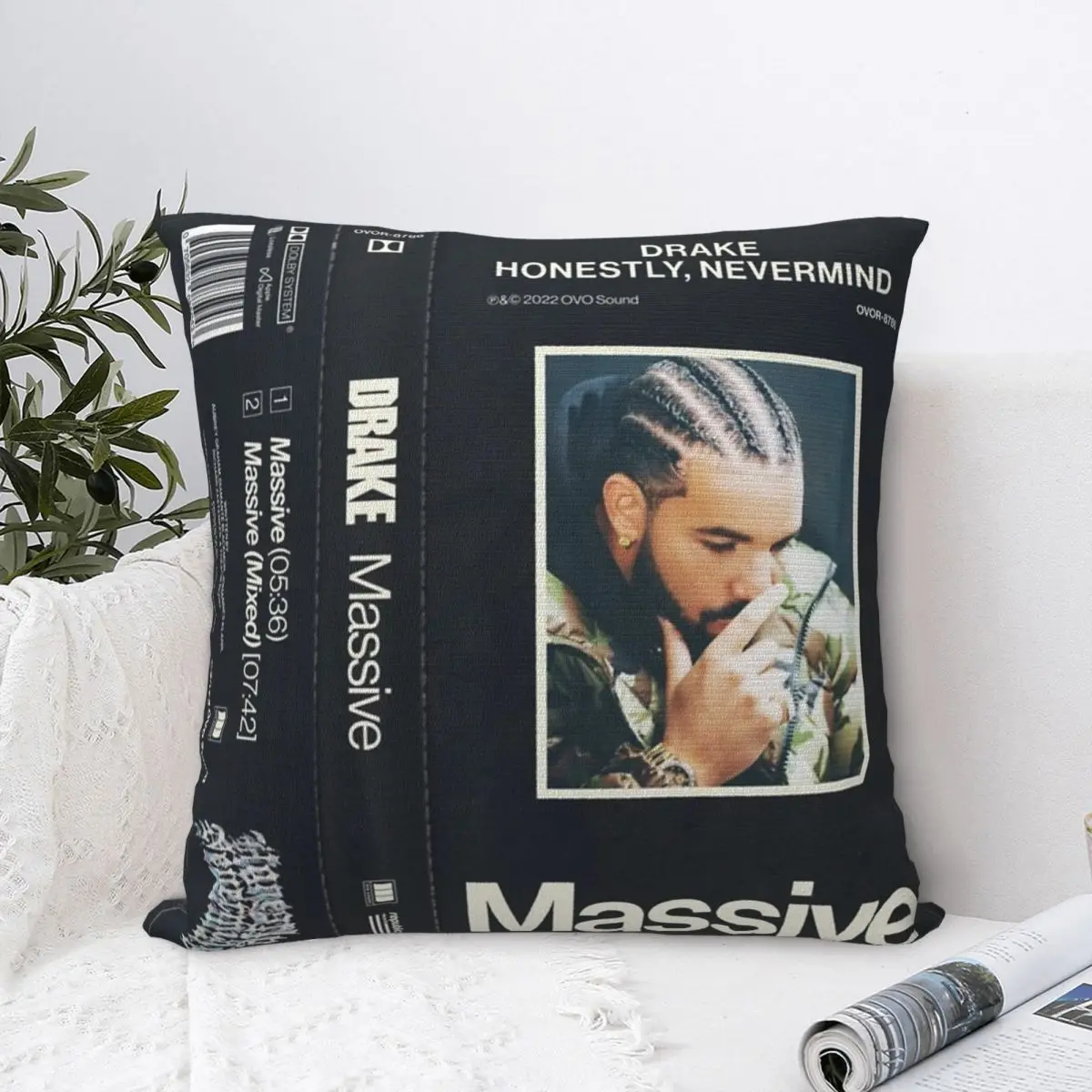 DRAKE Honestly Nevermind MASSIVE Square Pillow Case Polyester Cushions for Sofa Novelty Pillowcover Home Decor