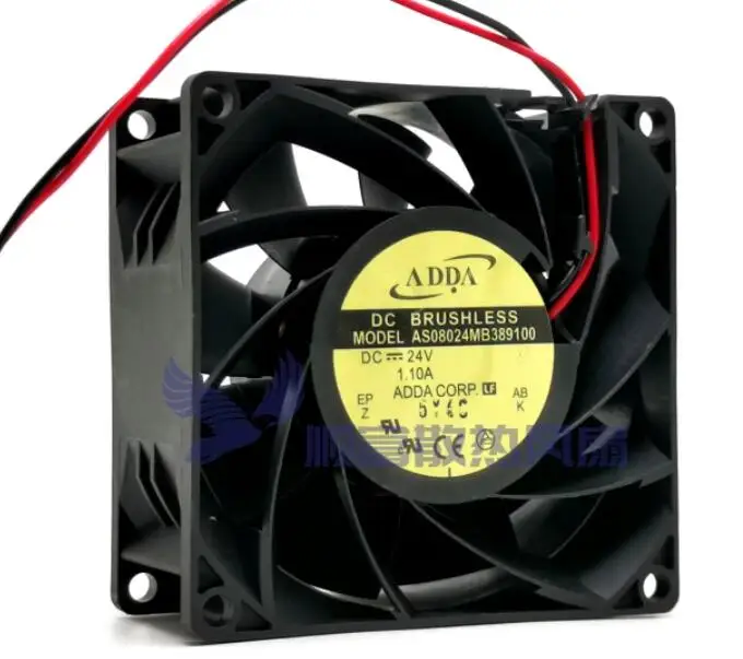 ADDA AS08024MB389100 DC 24V 1.1A 80x80x38mm 2-Wire Server Cooling Fan