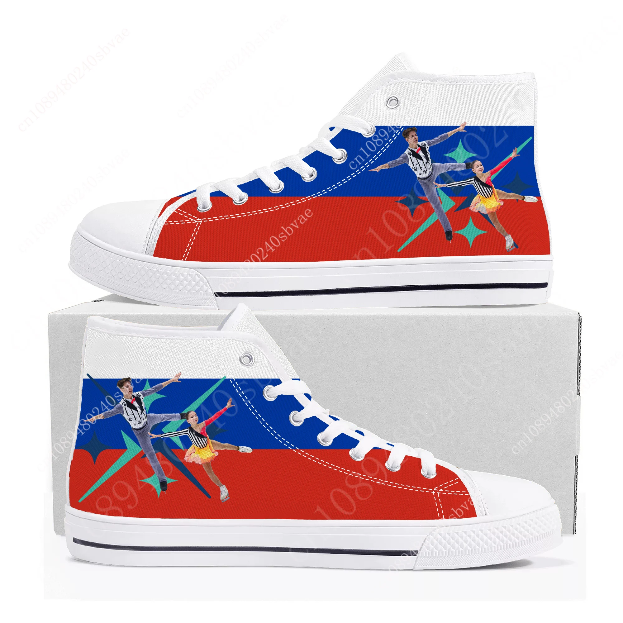 

Кира Доможирова Илья Назад Kira Domozhirova Ilya Vegera Figure Skating High Top Shoes Mens Womens Canvas Custom Made Shoe