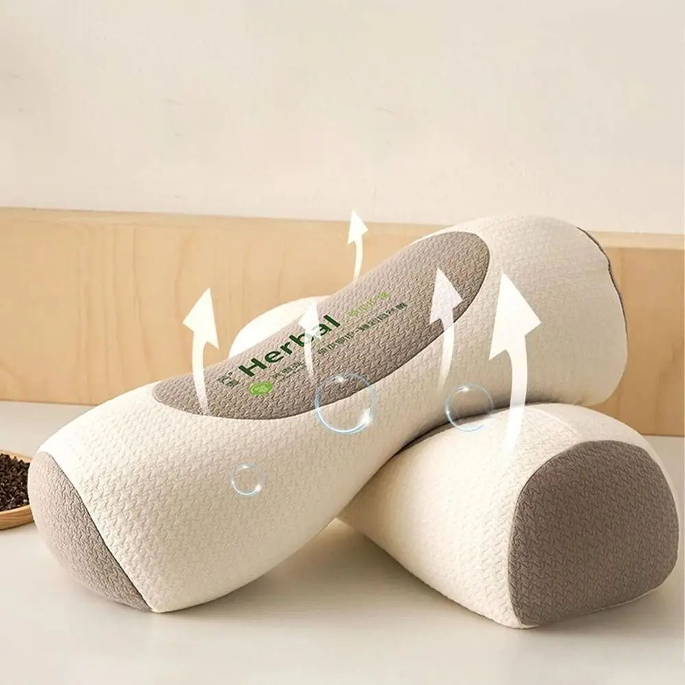 Cylindrical Buckwheat Pillows Anti-arch Breathable Spine Pillow Help Sleep Neck Pain Relief Traction Cervical Pillow for Adults