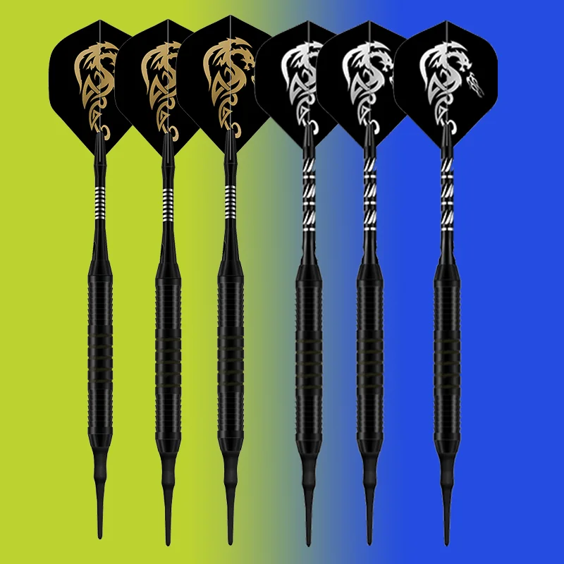 

3pcs Plastic Soft Tip Darts Set 18G Electronic Dartboard Darts with Exquisite Carved Aluminum Pole Indoor f Decompression Toys