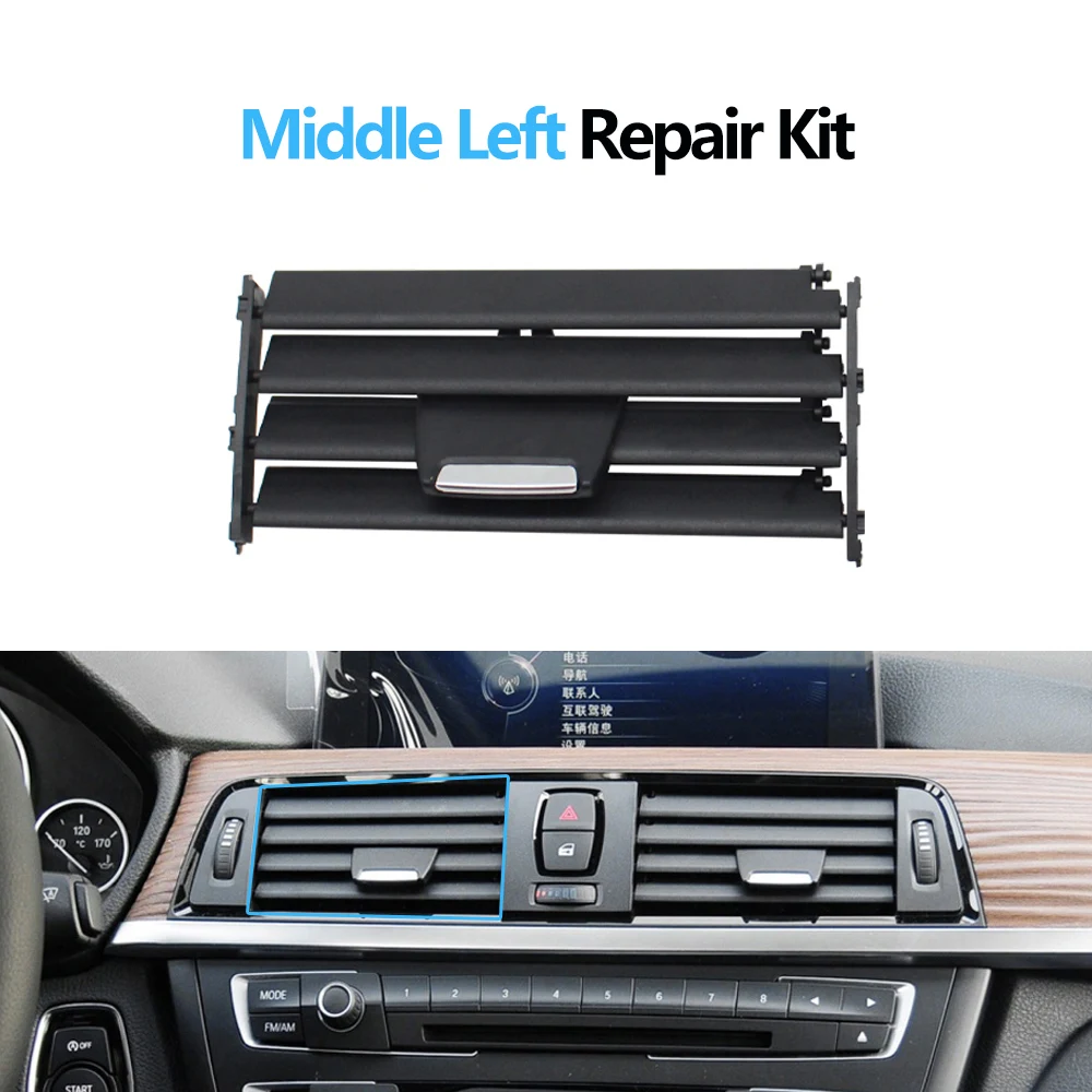 Housse Protection Grille Aération Voiture BMW Série 1 2 3 4 (F20 F21 F22 F23 F30 F31 F32 F36 F80 F87) - ABS Noir, Réf. 51717260397