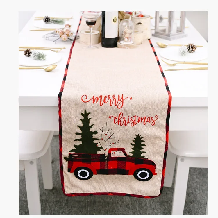 

2022 New Other Christmas Decorations Navidad Table Runner Nordic Decoration Table Cloth Mat Festive Atmosphere Layout Decor