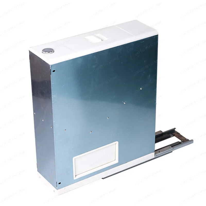 304 Stainless Steel Built-in Rice Storage Container, Pull-Out Measuring Rice Bin with Slide Rail for Cabinet