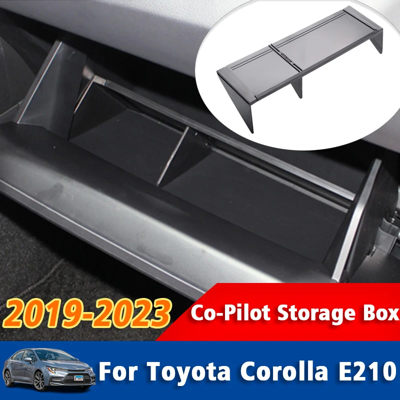 For Toyota Corolla 2019-2023 E210 Car Co-pilot Glove Box Storage Accessories Internal Sorting Partition Car Styling 2021 2022