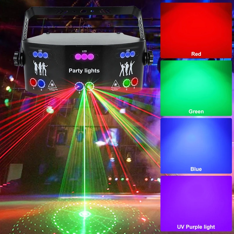 Wuzstar Portable RG Laser Projector DMX Sound Auto Plug In Powered Stage Effect Lamp For Small KTV Bar Indoor Party
