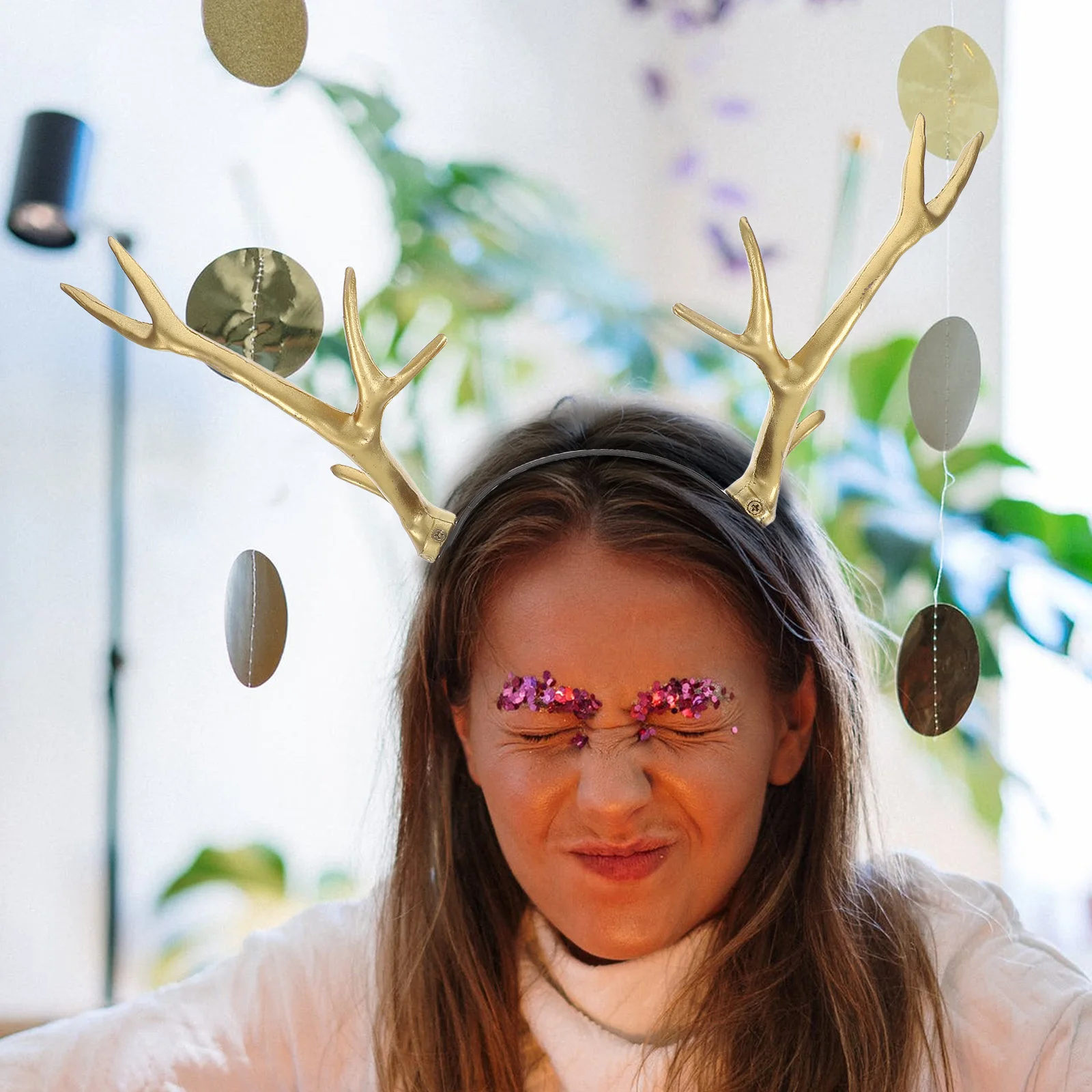 

Headband Halloween Cosplay Party Headdress Hair Accessory Horn Decor Performance Wear Festival Prop