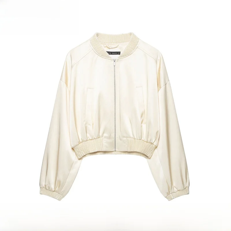 Fashionable Pilot Jacket Outerwear ZR Style Spring Summer New Arrival Women's Polyester Fiber Long Sleeve Short Length Zipper...