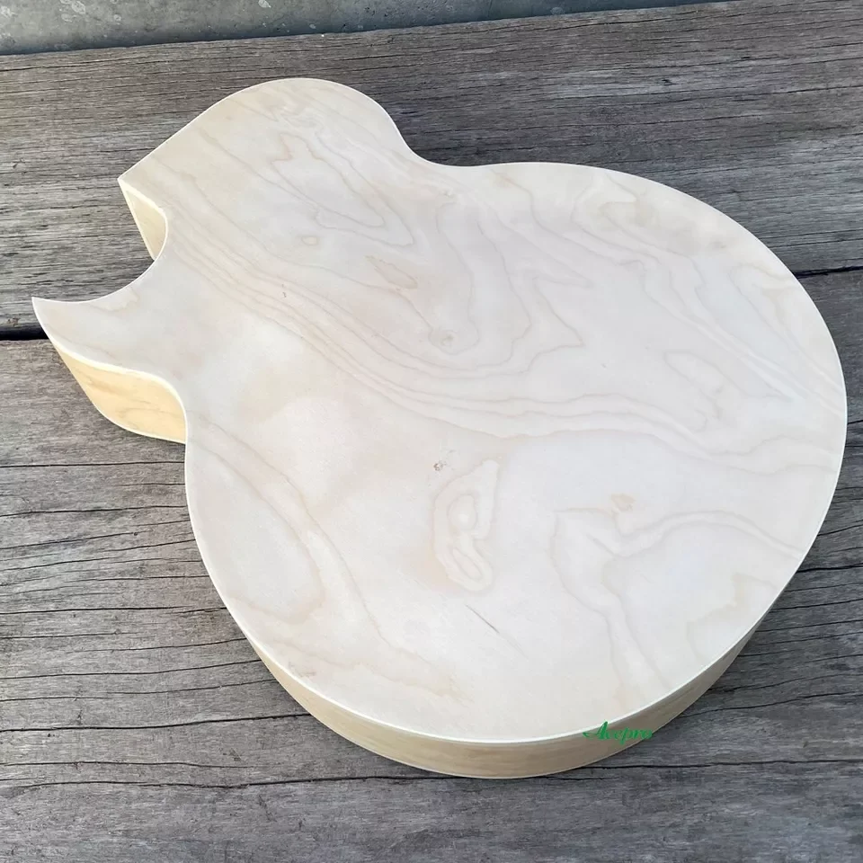 In Stock DIY Electric Guitar Body Unfinished Thick Full Hollow Body, Single Cut F Holes, Maple Wood, Free Shipping