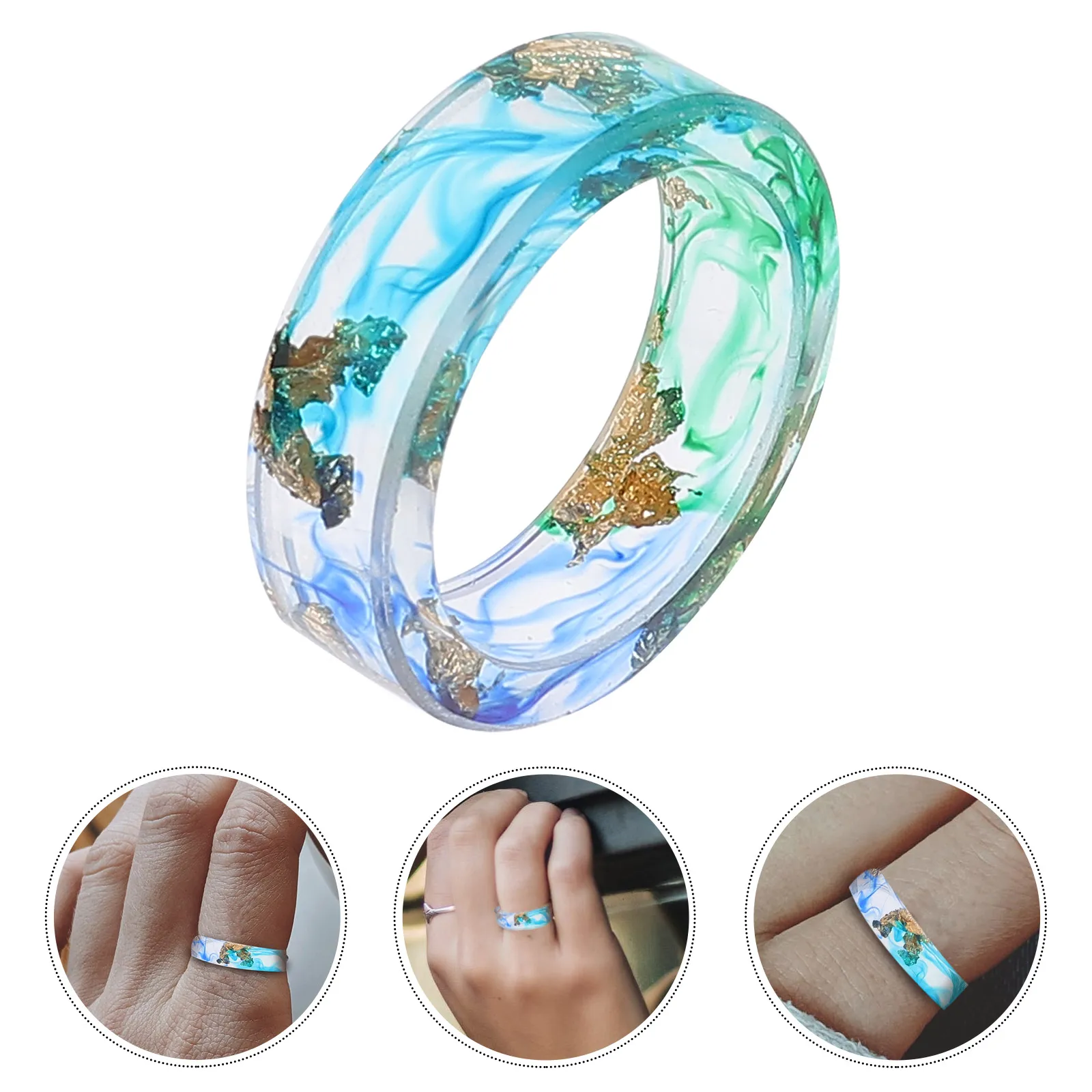

Wedding Resin Gold Foil The Decor Finger Acrylic Jewelry Miss