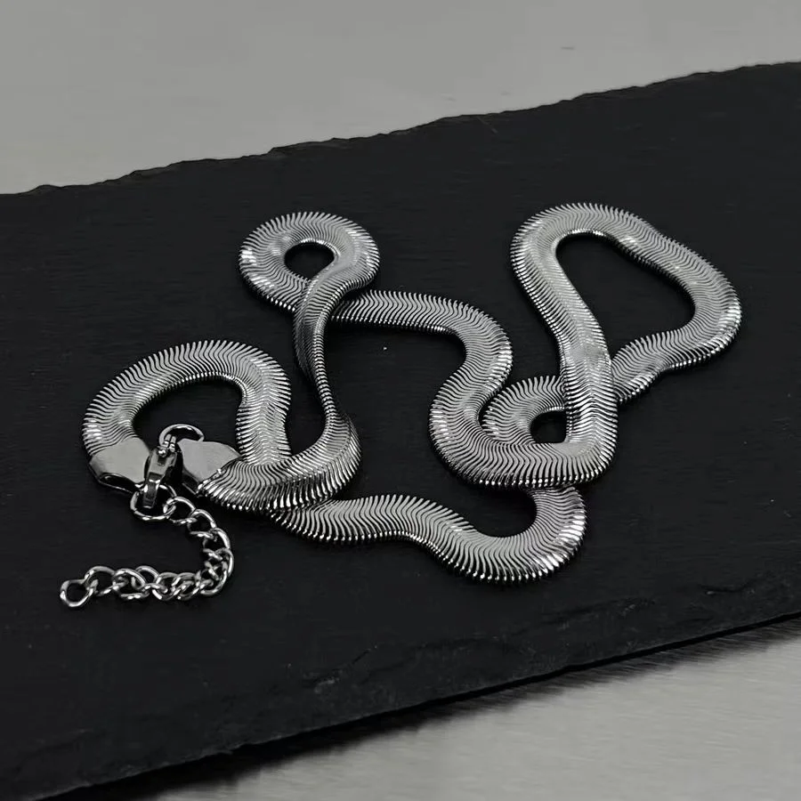 ASONSTEEL 6mm Breite Schlangenkette Halskette Edelstahl Halsband Für Frauen Männer Groß Großhandel Boho DIY Zubehör Unisex Schmuck – Detail 17