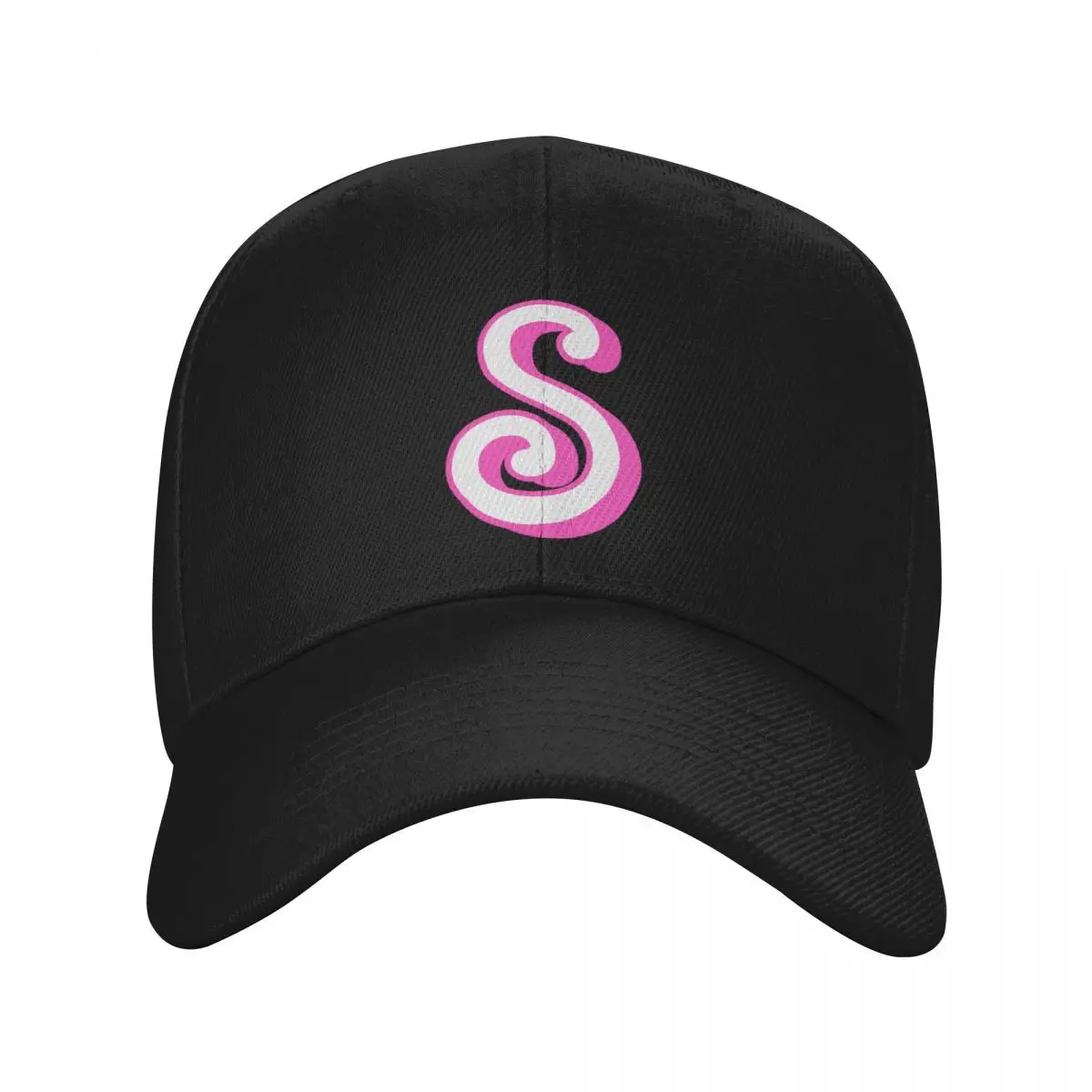 Bubble Pink Letter S - Monogram - Initial - Alphabet Baseball Cap dad hat Thermal Visor Sunscreen Christmas Hat Men Women's image 2
