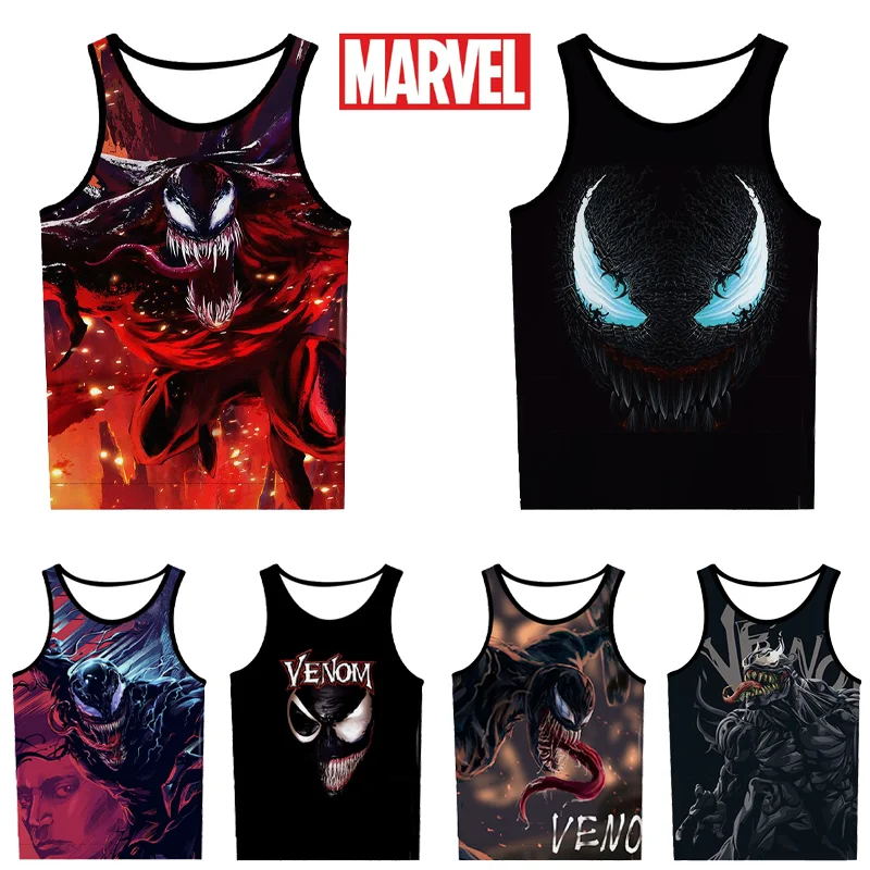 Marvel Venom Tank Top Y2K Summer Quick Dry Gym Tank Top Bodybuilding Vest Mesh Fitness Sleeveless T-Shirt Outdoor Sports Tops