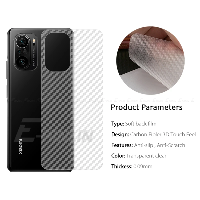 5pcs Carbon Fiber Back Cover Screen Protector Film For Xiaomi Mi 12S 12 12X 11X 11T 11i 11 10i Note 10 Ultra 10T 9T 9 Pro Lite