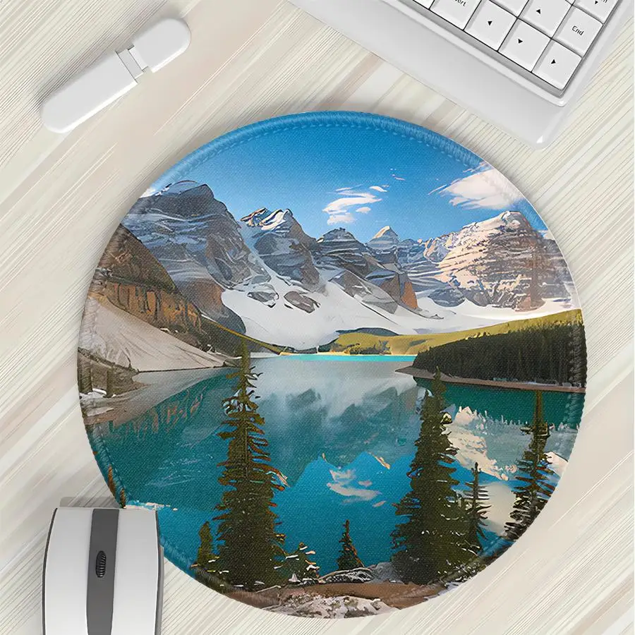 

Коврик для мыши с пейзажным рисунком, 1 шт., для компьютера, ноутбука, офиса, игровой консоли, клавиатуры, с оверлоком по краям