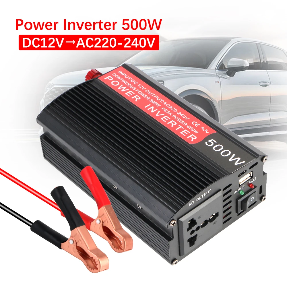 Modified Sine Wave inverter 12v 220v Voltage Converter Socket With USB Car Inverter Car Charger Power Adapter 500W Universal 