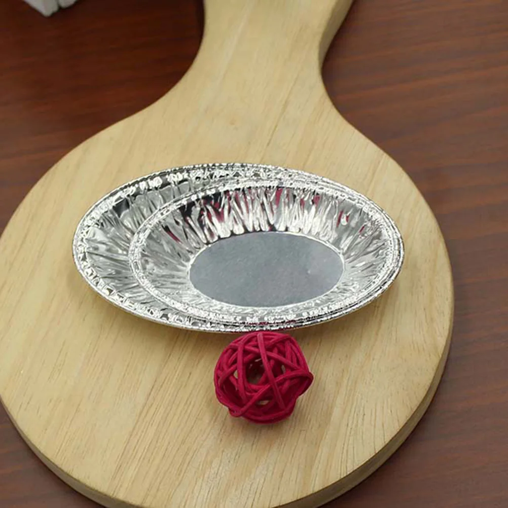 

250 Pcs Tin Foil Egg Tart Base Holder Tinfoil Cups Oval Molds Disposable Baking