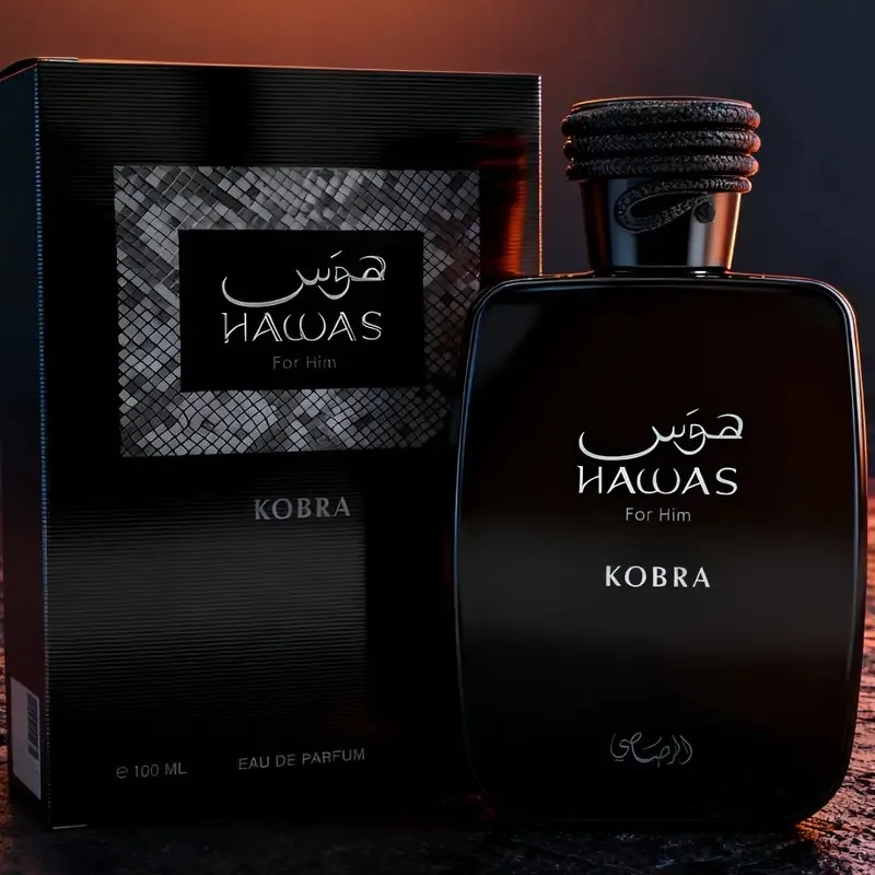 

Мужские духи HAWAS KOBRA: травяной древесный тон, 3,4FL. Емкость OZ, нишевые духи высокого класса.