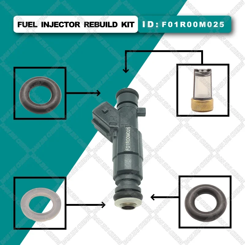 

Fuel Injector Service Repair Kit Filters Orings Seals Grommets for Geely EC7 GV515-V 4G13 F01R00M025