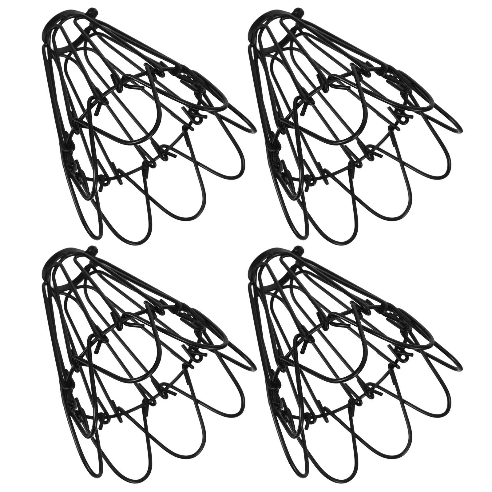 abat-jour-en-fer-forge-style-industriel-vintage-rustique-cage-de-protection-decorative-pour-lustre-noir-4-pieces