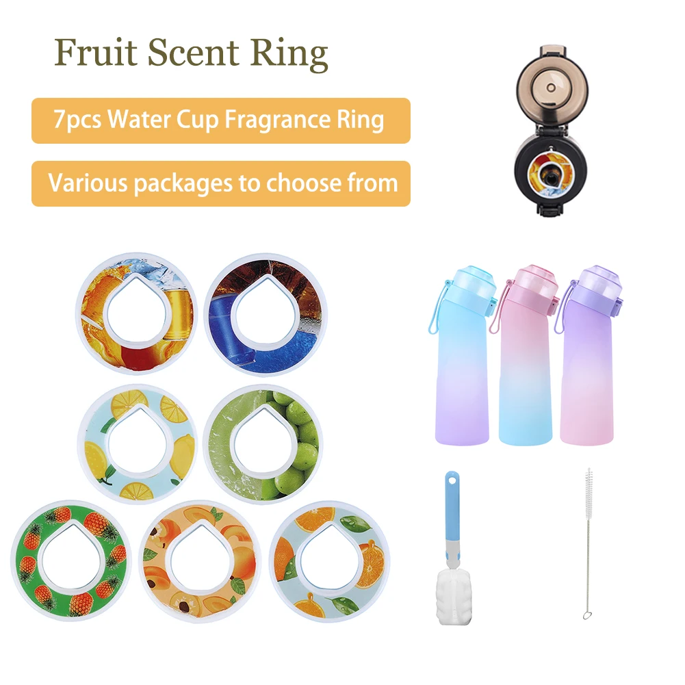 7pcs Water Cup Fragrance Ring Multi-Flavor Three Colors Of 650ml Bottle Give Cleaning Brush Various Packages To Choose From