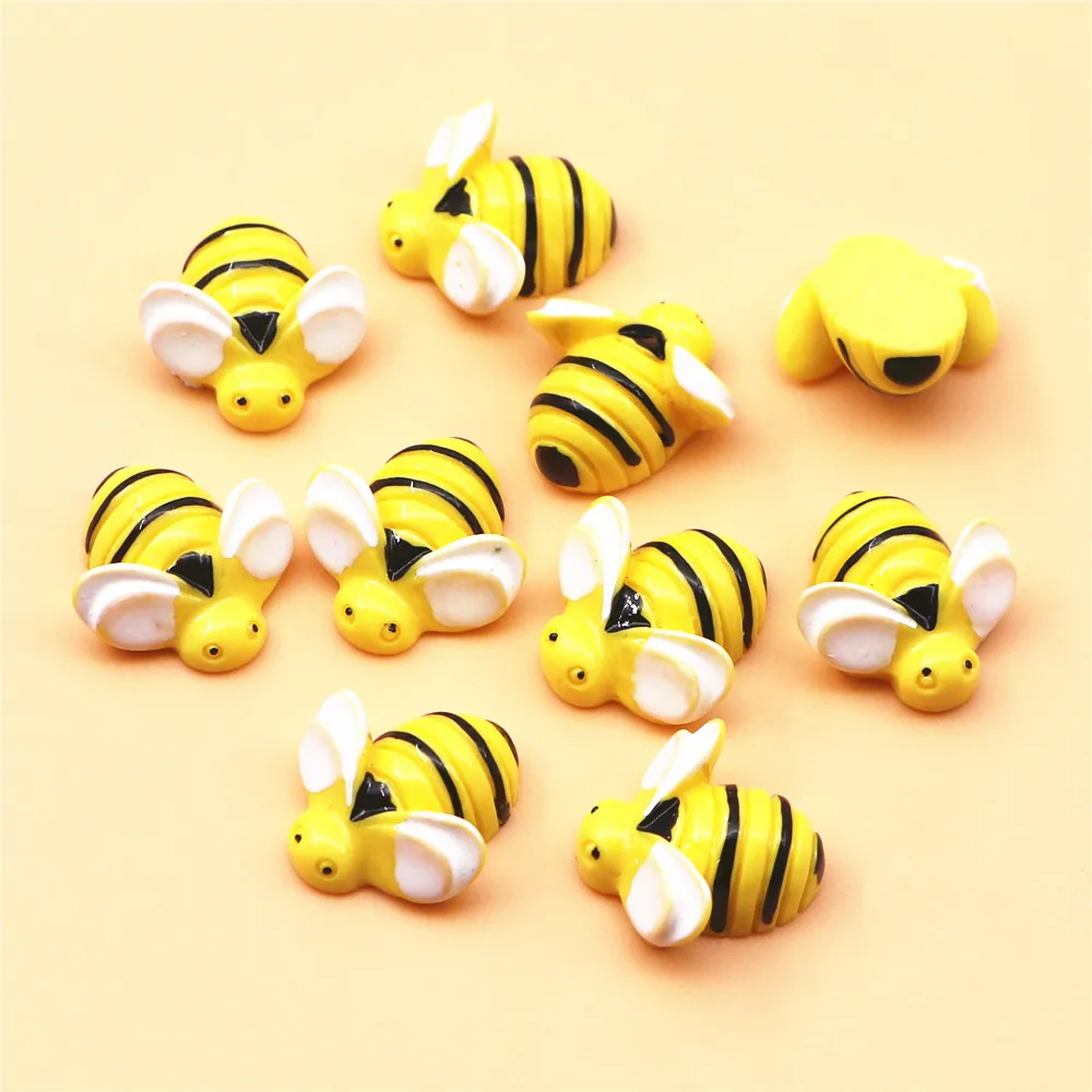 10pcs Kawaii Cartoon Animal Bee Resin Flatback Cabochon DIY Decorative Craft Scrapbooking Accessories,19*20mm