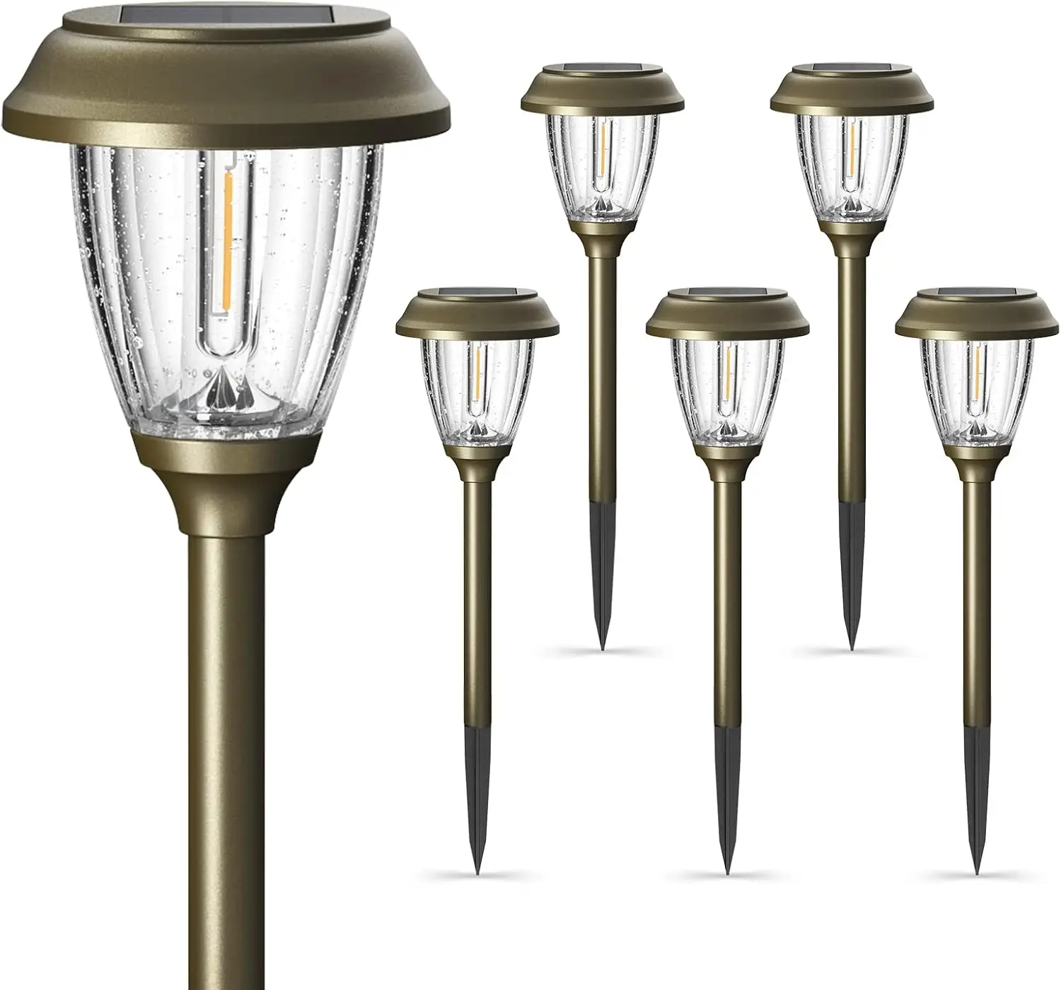 Lantern Lights Glass Metal 7in 12 Pack Stair Light All Weather Green