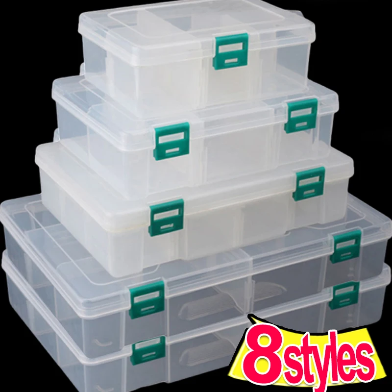 Transparent Jewelry Box Organizer Plastic Storage Case Adjustable Container For Beads Earring Box Jewelry Organizer Display Box