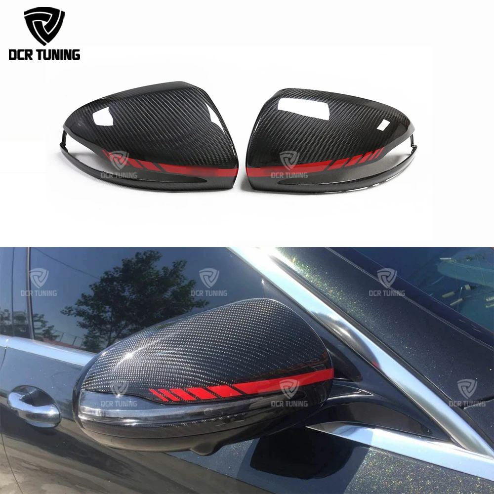 

Dry Carbon Fiber Mirror Caps For RHD Mercedes Benz W205 W222 W213 W238 Matt Black Benz C S GLC E Class Replacement Red AMG Line