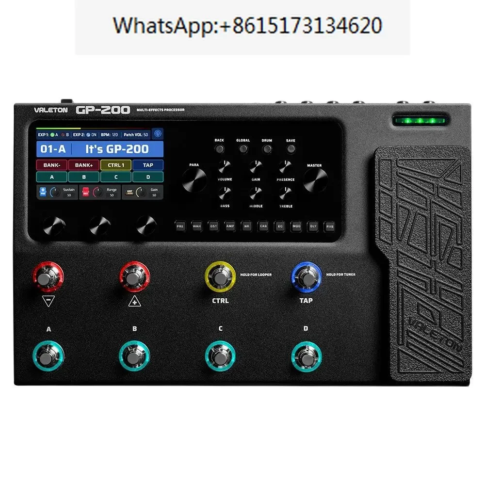 Valeton GP-200 Guitar Bass Amp Modeling IR Simulation Multi-Effects with EU/US Power Adapter FX Loop MIDI I/O Expression Pedal