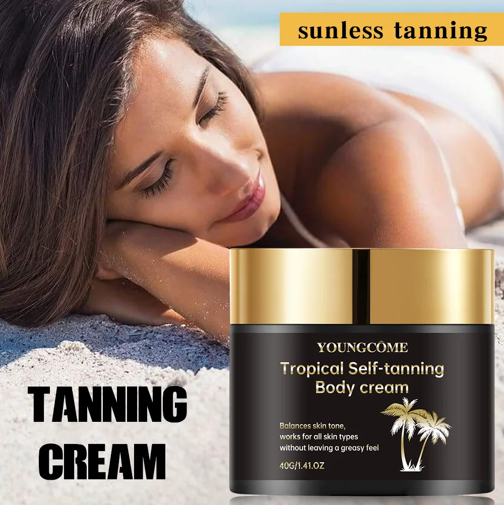 YOUNGCOME Body Tanning Cream Self Tanner Booster Brown Sun Bronzer Repair Nourishing Skin Coloring Sunless Lotion