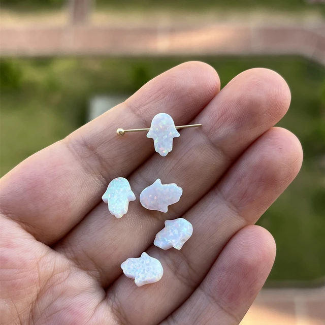 White opal hamsa necklace sales