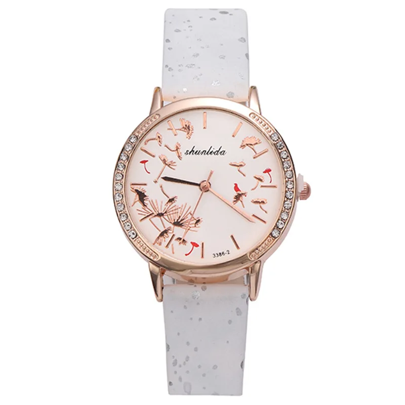 Fashionable Trendy Wristwatches New Round Women\'s Watches with Korean Style Leather Strap Student Quartz Watch for Women Relojes