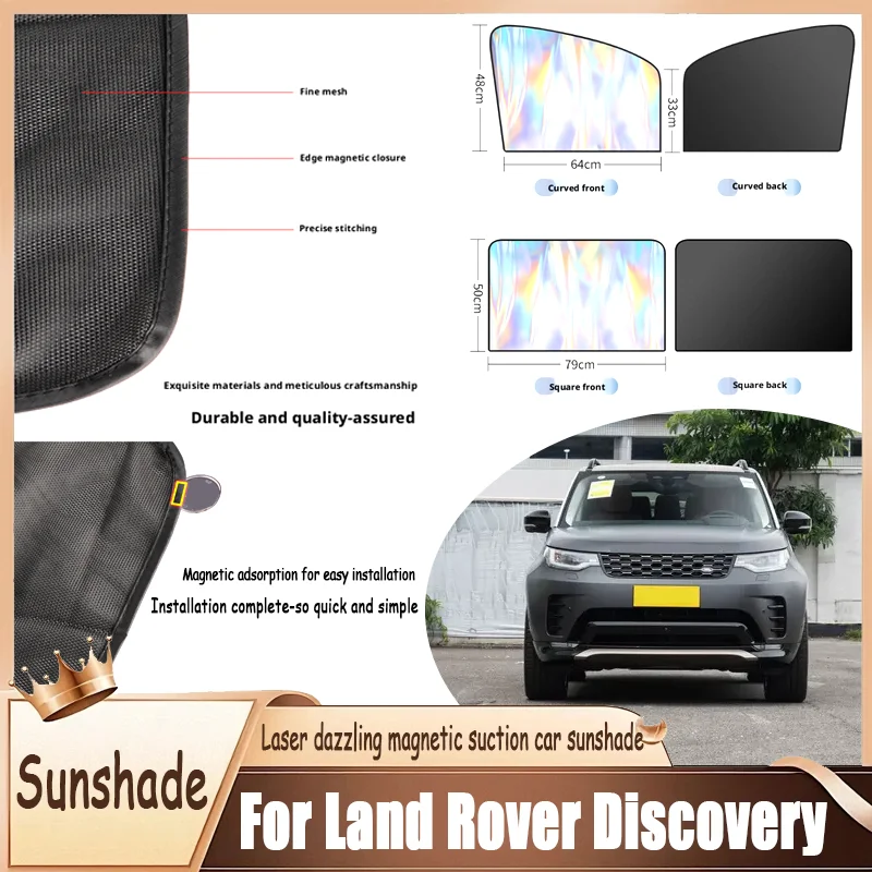For Land Rover Discovery, Strong Magnetic Sun Visor Laser Reflective Shade, Blocks UV & Heat, Protects Interior from Fading