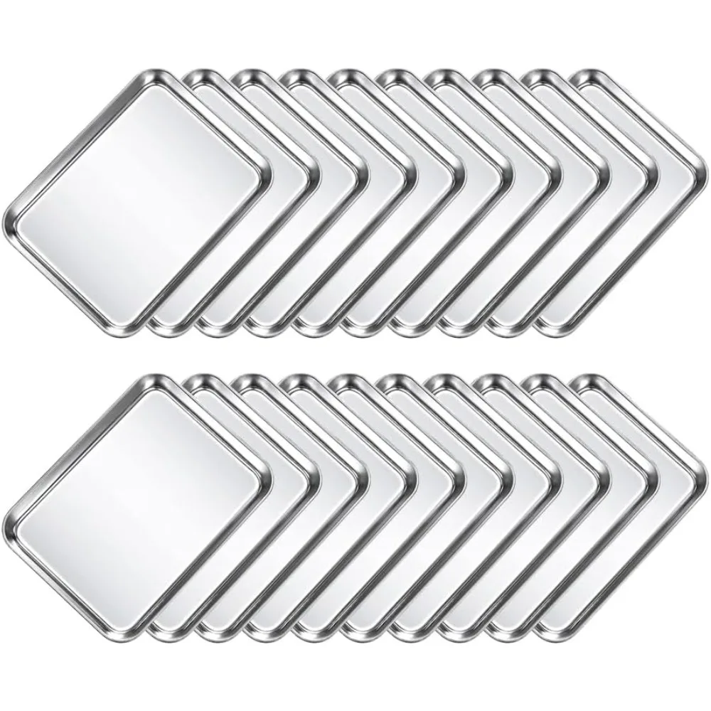 

Набор листов для выпечки из 20 предметов — противни из нержавеющей стали, 10 x 8 x 1 дюйм, можно мыть в духовке и в посудомоечной машине