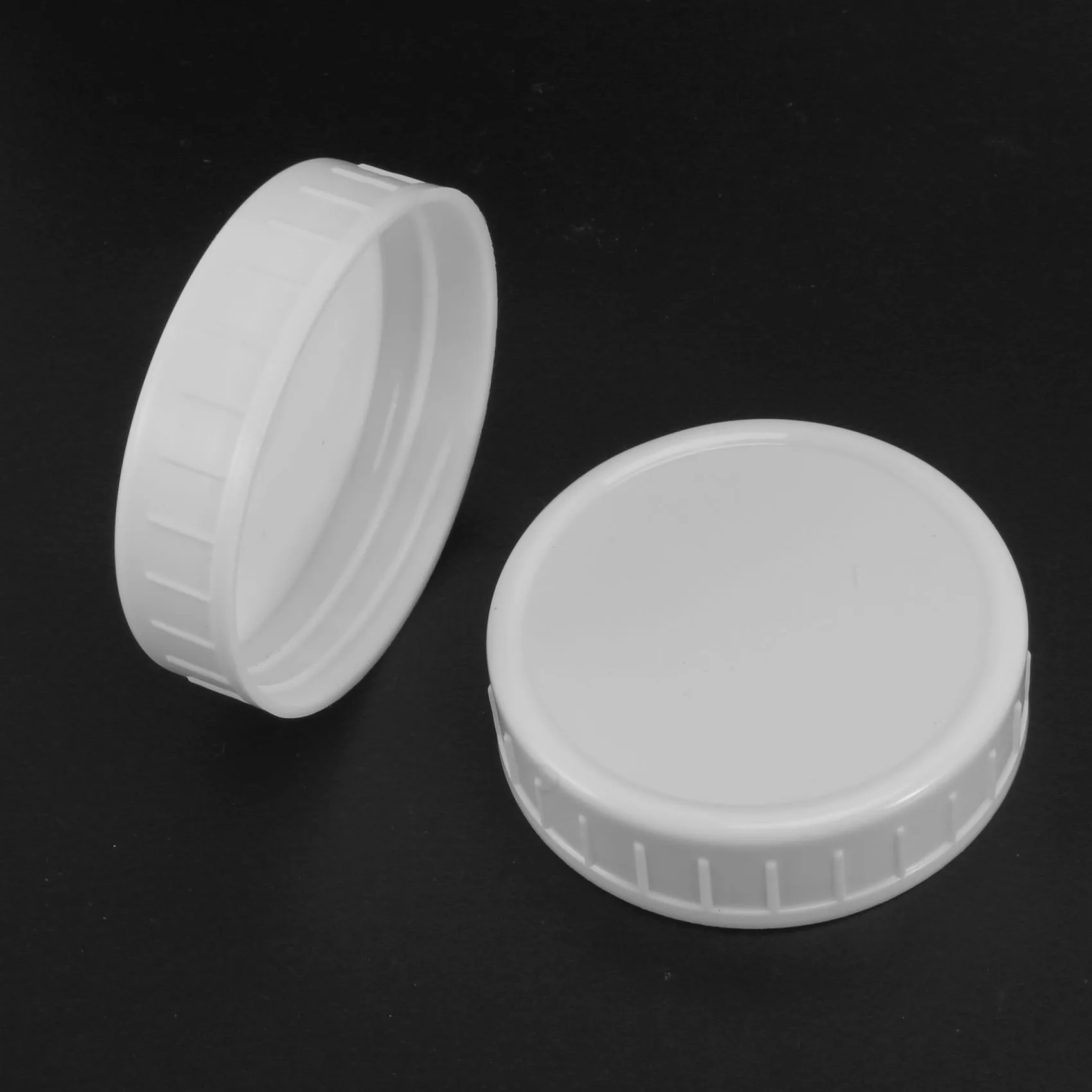 10 Stuks Plastic Opbergdoppen Deksels Geribbeld Voor 70Mm Standaard Gewone Mond Mason Pot Fles