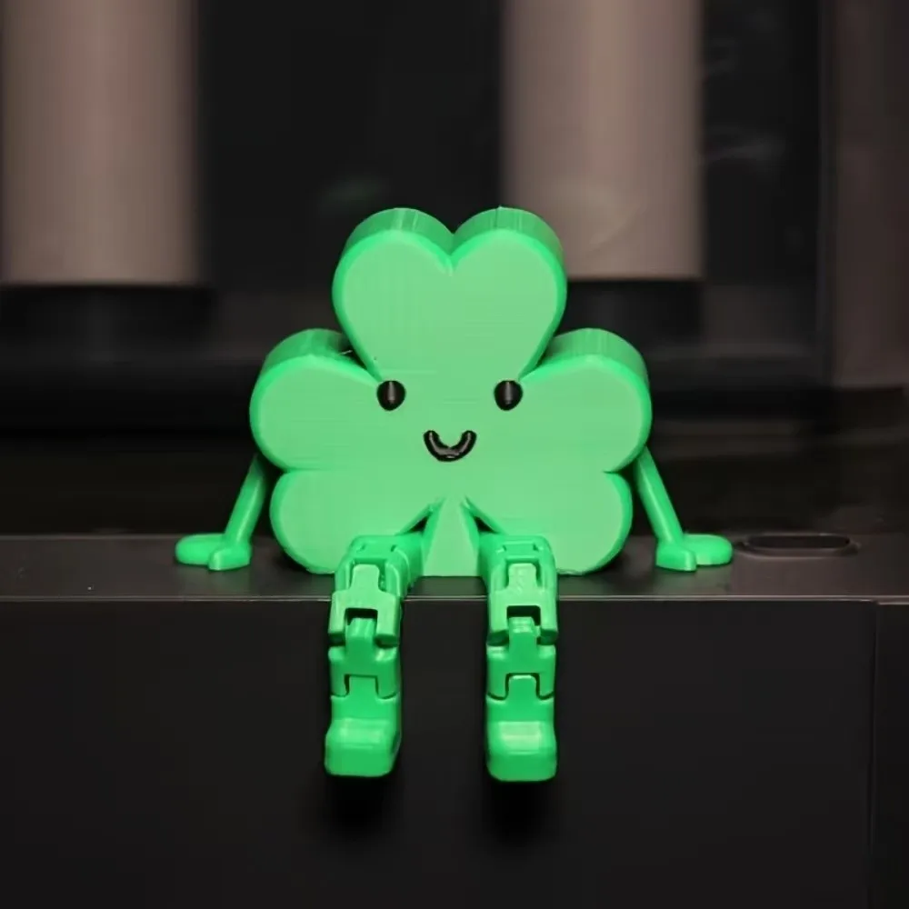 Classic Cartoon Mini Clover Statue Plastic Cute Clover Charm Decor Blessing 3D Printing Figurines Birthday Gift