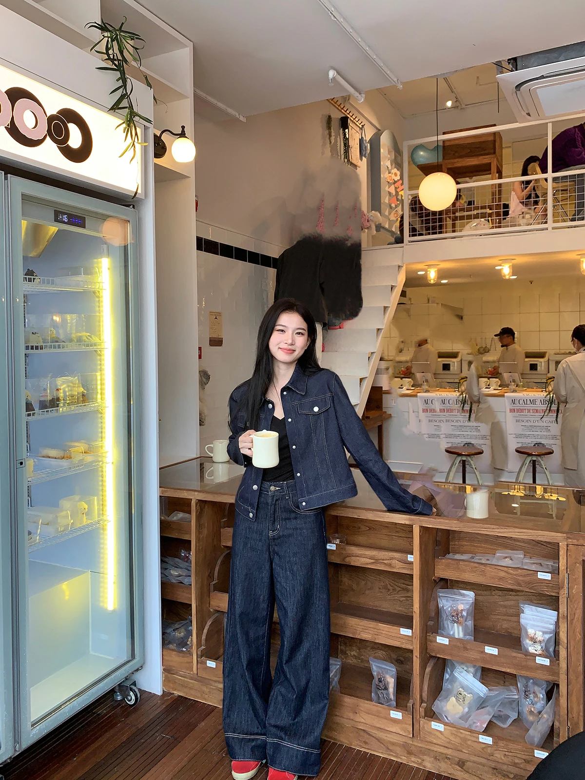 

Американский джинсовый комплект из двух предметов в стиле кэжуал, ярко-желтый, Elovey B02, весенняя мода, женский ансамбль