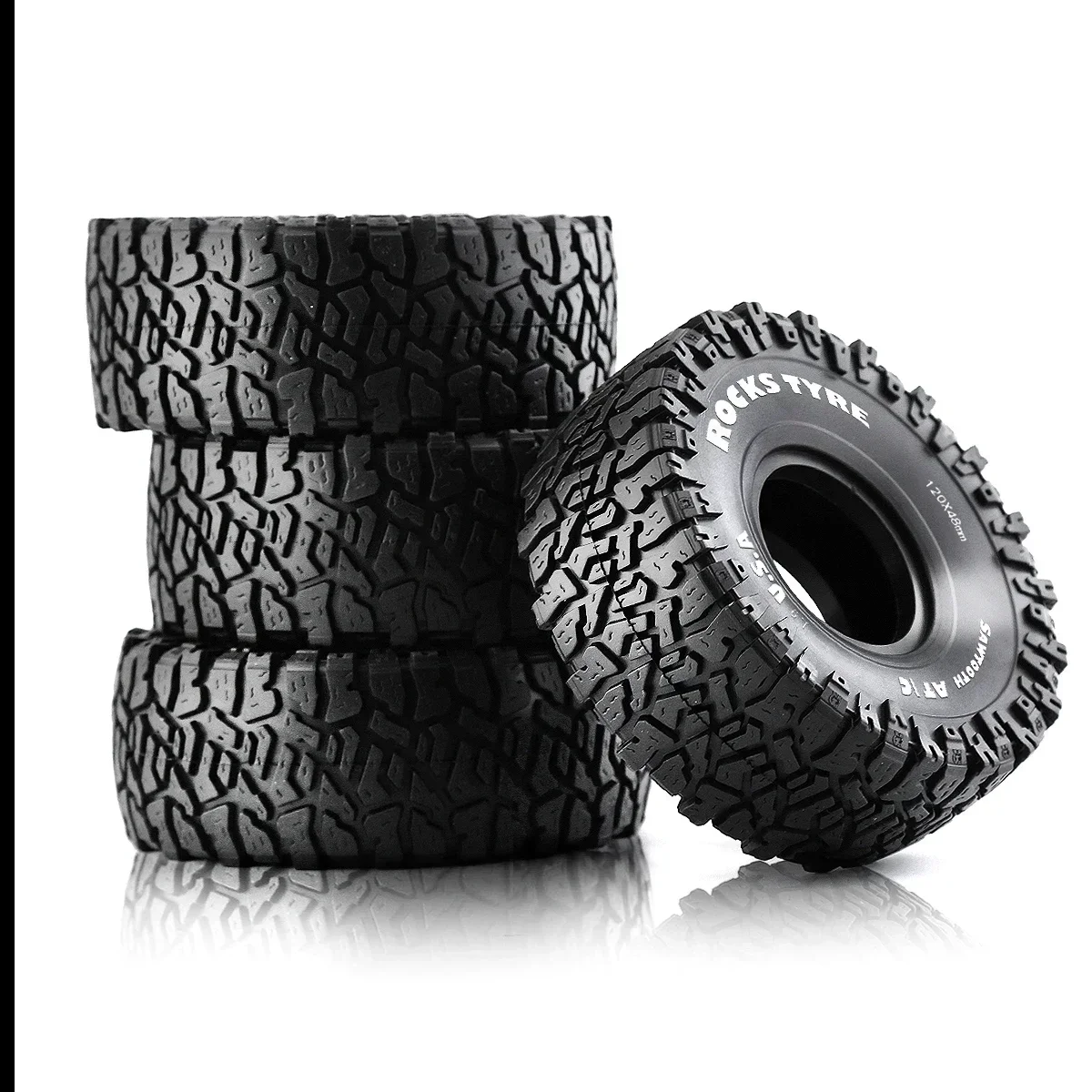

4PCS 120MM 1.9" Rubber Rock Tyres Wheel Tires for 1:10 RC Crawler Car Axial SCX10 90046 AXI03007 TRX4 Redcat Gen8