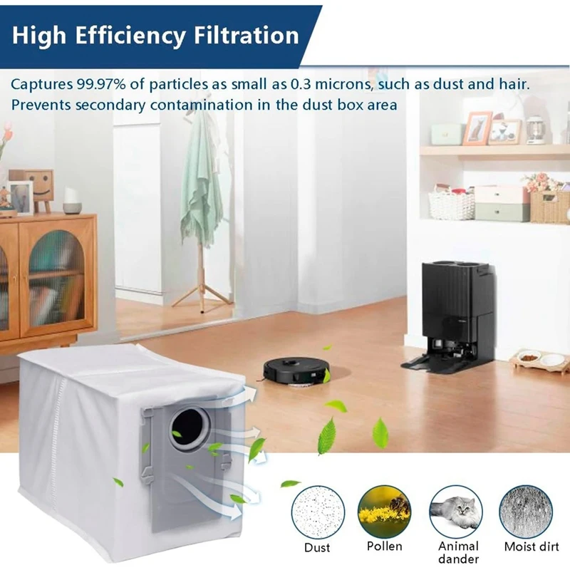 14 Pack Dust Bags For Roborock Q Revo Robot Vacuum Cleaner Large Capacity Disposable Bag Replacement