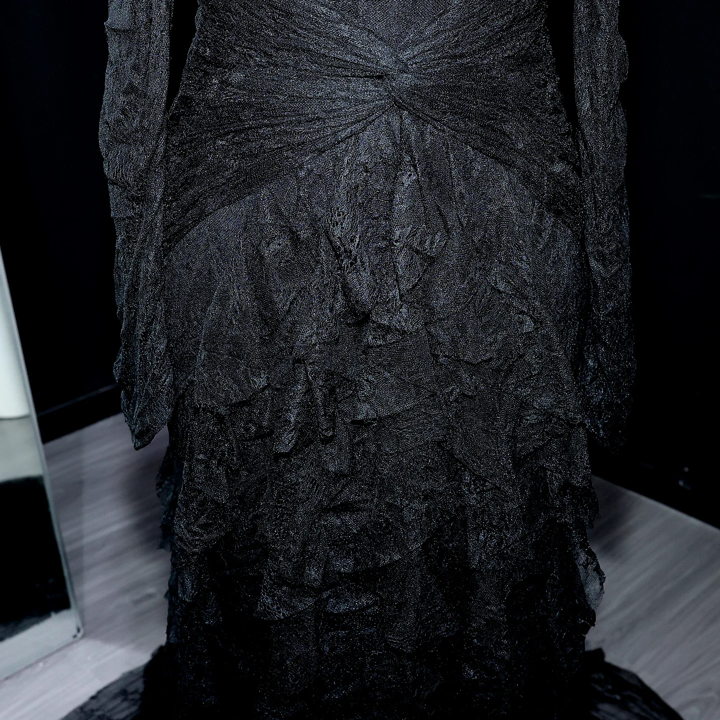 Sharon Said Black Lace Off Shoulder Evening Dress with Long Sleeves Mermaid for Woman Wedding Arabic Prom Gown SF519 Customized image 5