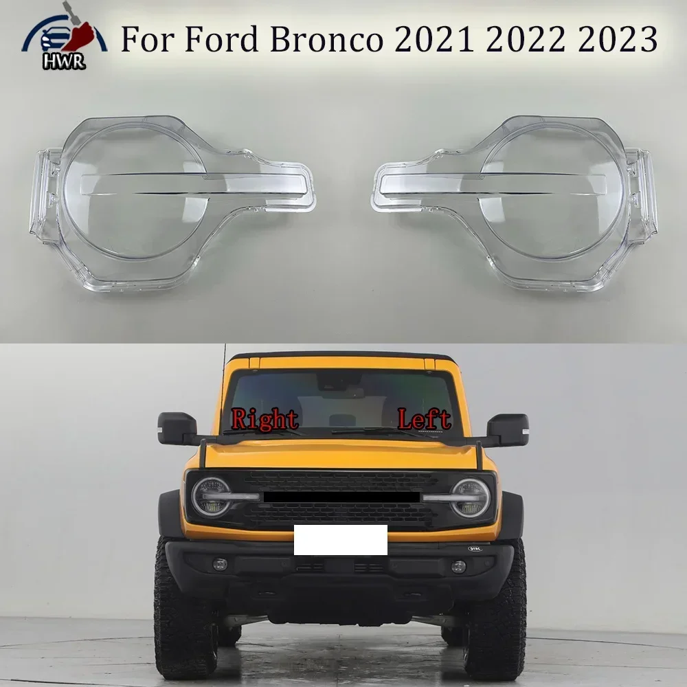 

Front Headlamp Cover Transparent Mask Lamp Shade Headlight Shell Lens Auto Replacement Parts For Ford Bronco 2021 2022 2023