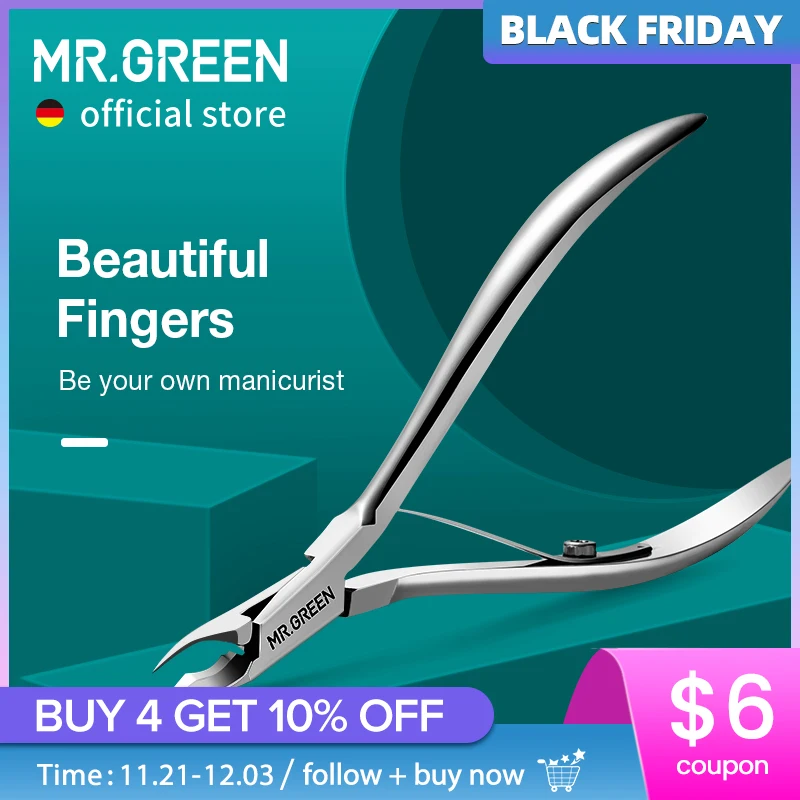 MR.GREEN Nail Cuticle Nipper Manicure Scissors Stainless Steel Tweezer Clipper Dead Skin Remover Scissor Pusher Tool Trimmer