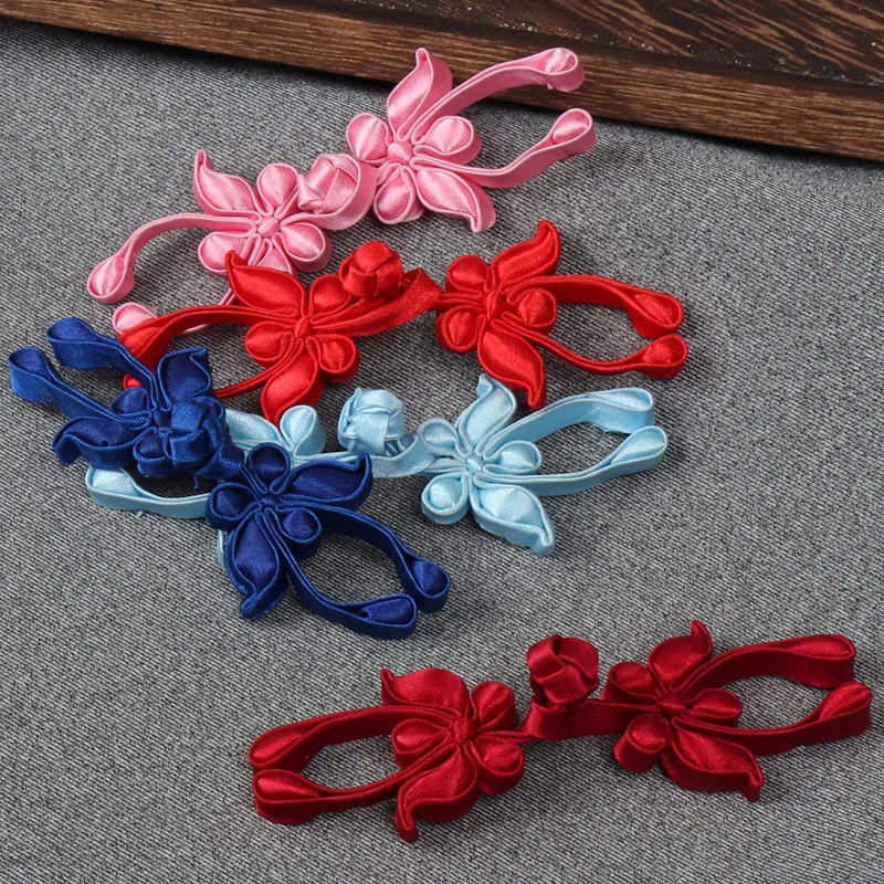 Handmade Cloth Butterfly Buttons Chinese Frog Closures Fastener Knot Buttons DIY Cheongsam Tang Suit Decorative Accessory