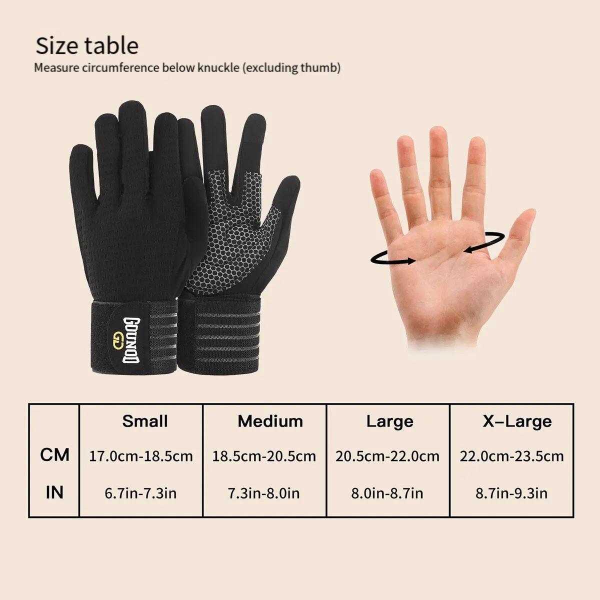 2PC Full-finger Fitness Gloves Sports Breathable Wristbands Wear-resistant Barbell Equipment Weightlifting Iron Sports Gloves