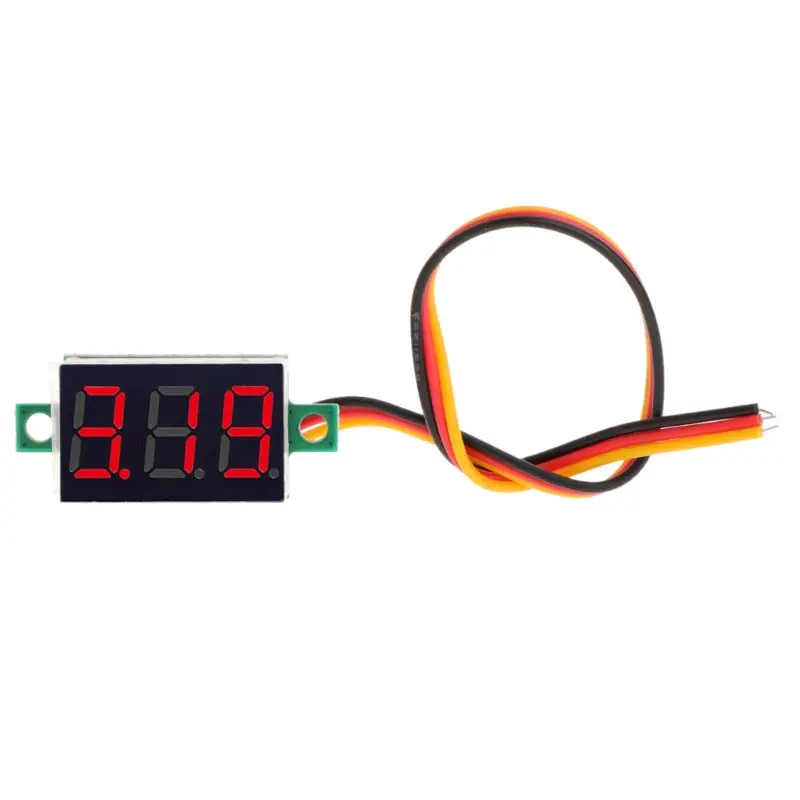 Meter 3 Wire 0.36" for DC 0~100V Digital Voltmeter Gauge Tester LED Display Panel Mount Car Motorcycle Batte