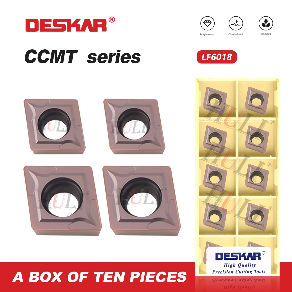 

DESKAR 100% Original Insert CNC Lathe CCMT060204/060208 CCMT09T304/09T308 CCMT120404/120408 LF6018 Processing Stainless Steel