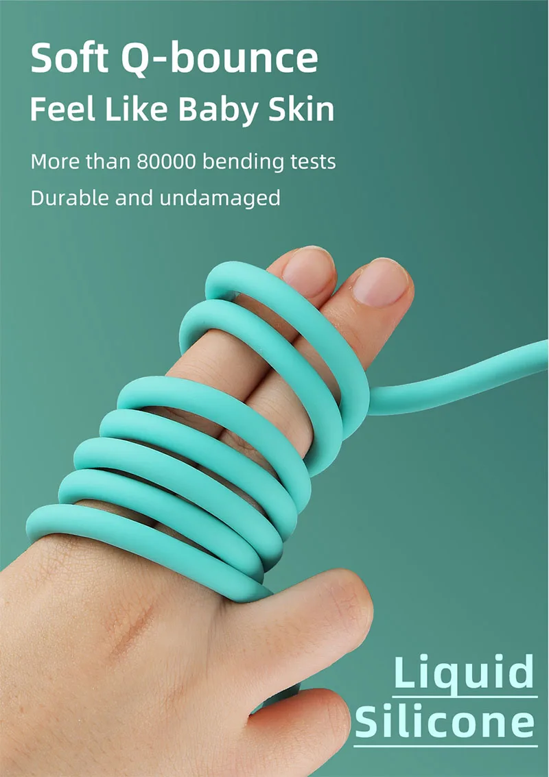 6A PD100W USB-C Fast Charging Cable, Liquid Silicone 8-Core Type-C 1-30m, Bend-Resistant for Laptop/Car, Multiple Colors